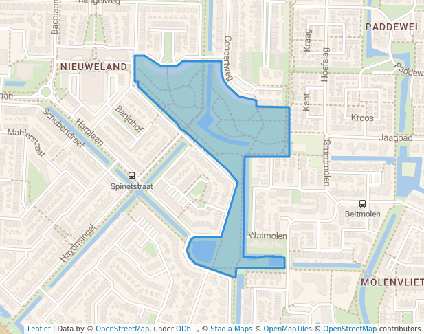 walking in Park Nieuweland map in Barendrecht