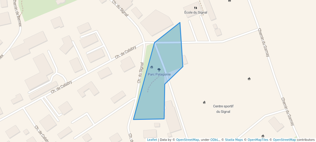 walking in Parc Patagonie map in Bernex