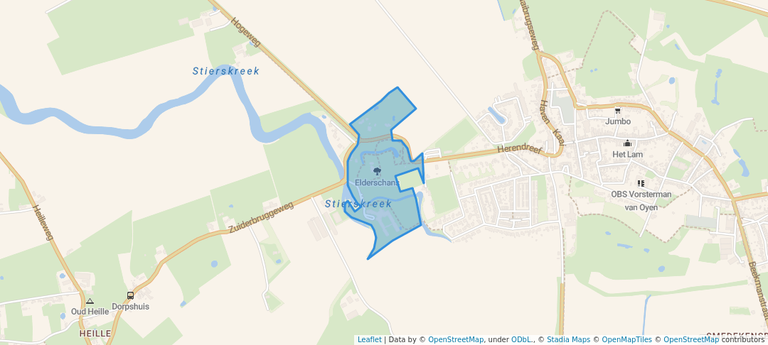 walking in Elderschans map in Aardenburg