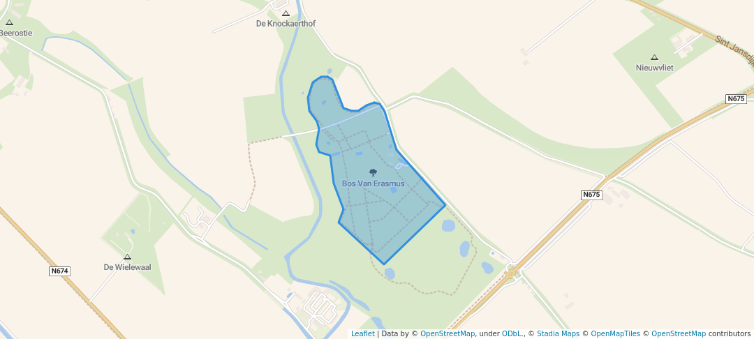 walking in Bos Van Erasmus map in Cadzand