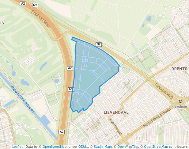 walking in Philips van Lenneppark map in Eindhoven