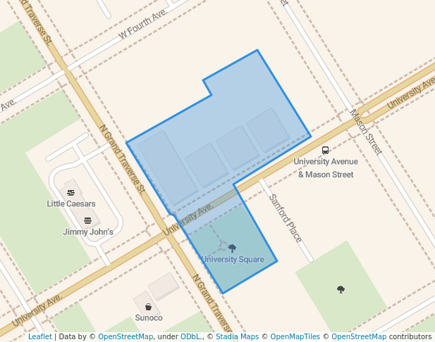 walking in University Square map in Flint