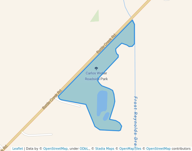 walking in Carlos Weber Roadside Park map in Charlotte