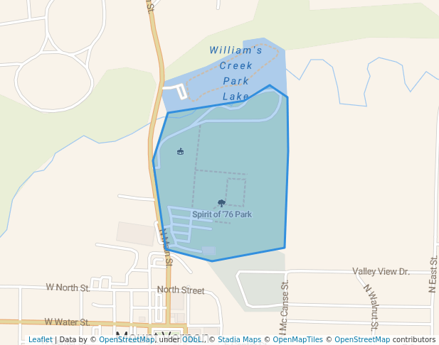 walking in Spirit of '76 Park map in Mount Vernon