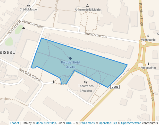 walking in Parc de l'Hôtel de ville map in Palaiseau