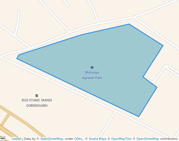 walking in Maharaja Agrasen Park map in Mandi Gobindgarh