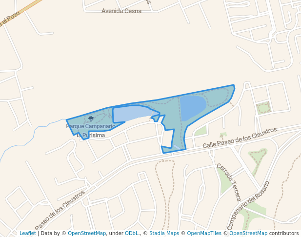walking in Parque Campanario la Purisima map in Santiago de Querétaro