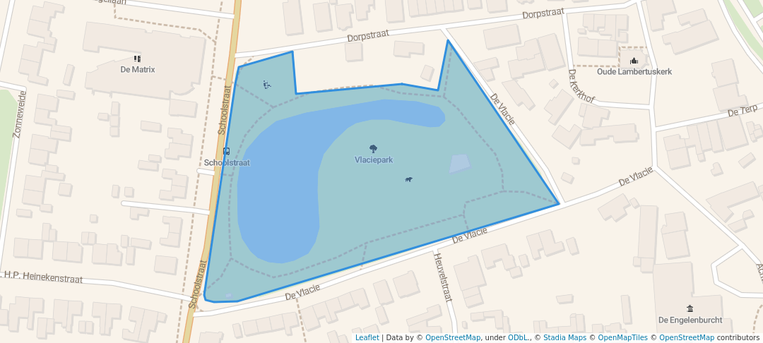 walking in Vlaciepark map in 's-Hertogenbosch