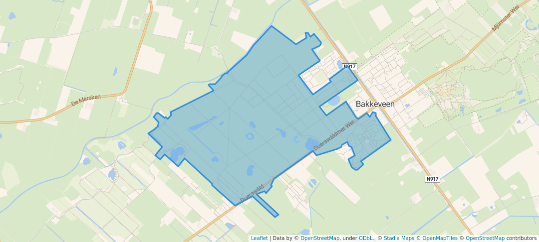 walking in De Slotplaats map in Bakkeveen