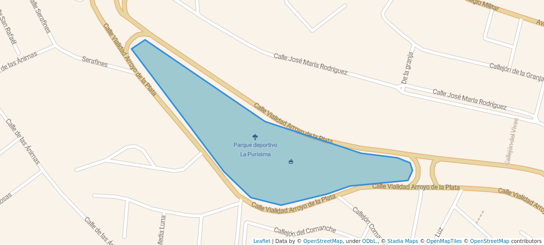 walking in PARQUE DEPORTIVO LA PURISIMA map in Guadalupe