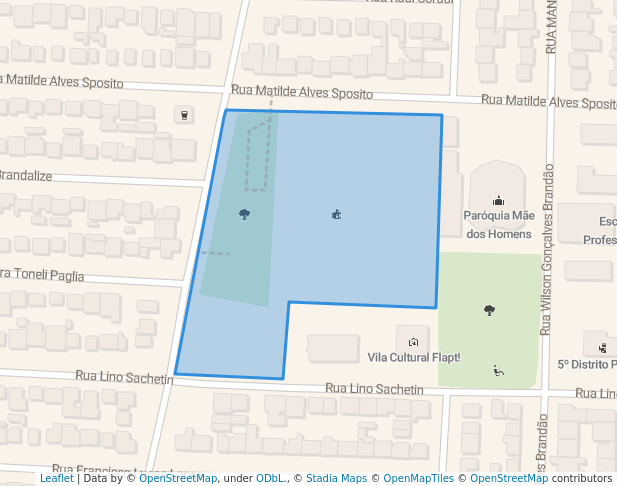 walking in Praça Conjunto Aquiles Stenghel map in Londrina