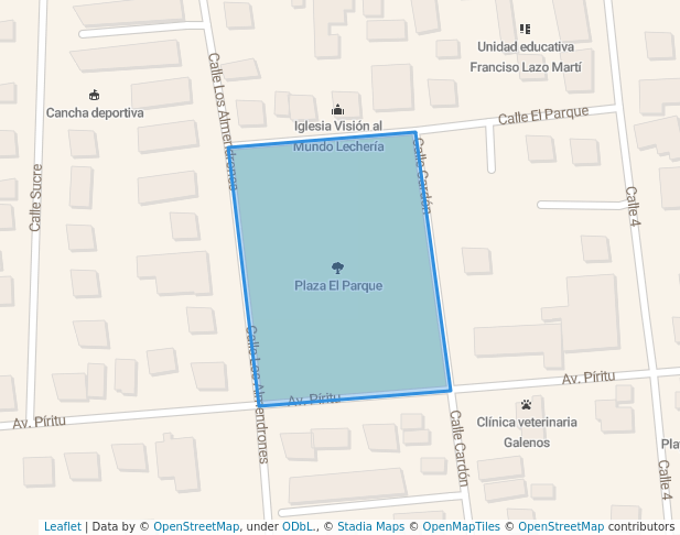 walking in Plaza El Parque map in Lechería