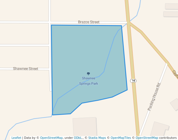 walking in Shawnee Springs Park map in Graham