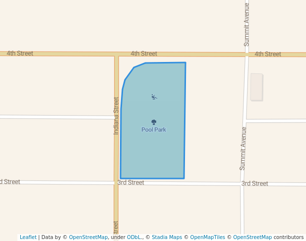 walking in Pool Park map in Graham