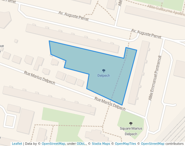 walking in Delpech map in Sarcelles