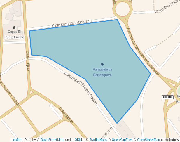 walking in Parque de La Barranquera map in Telde