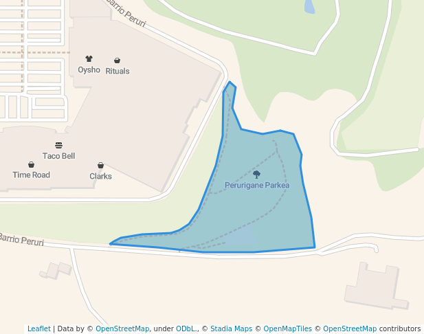 walking in Perurigane Parkea map in Leioa