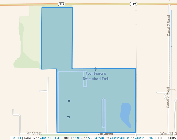 walking in Four Seasons Recreational Park map in Minster