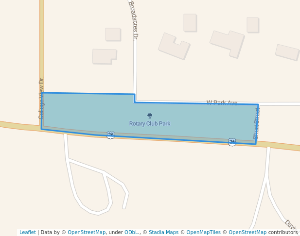 walking in Rotary Club Park map in Riverton