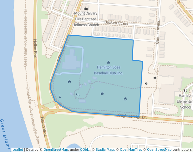 walking in Booker T. Washington Community Center map in Hamilton