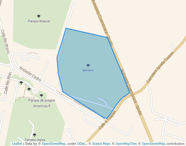 walking in terreno map in Iguala de la Independencia