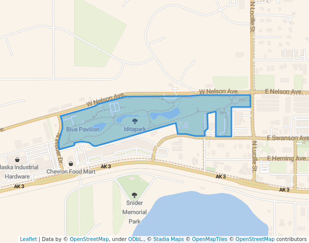 walking in Iditapark map in Wasilla