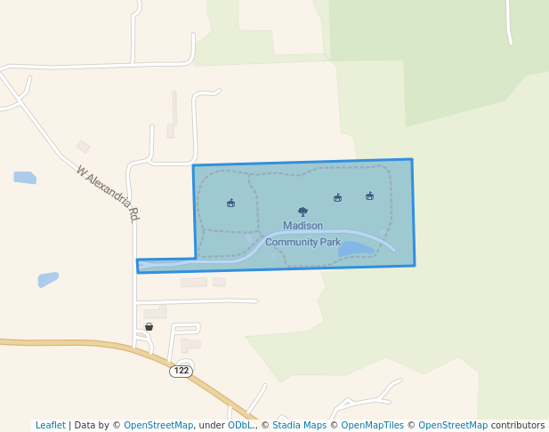 walking in Madison Community Park map in Middletown