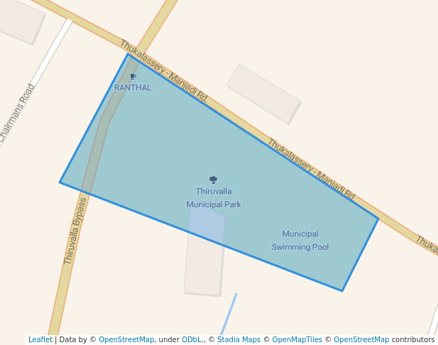 walking in Thiruvalla Municipal Park map in Thiruvalla