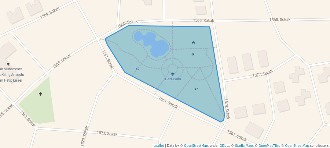 walking in Gezi Parkı map in Antalya