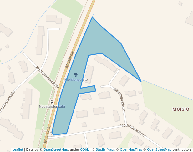 walking in Moisionpuisto map in Turku