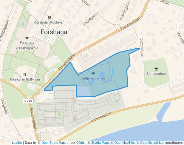 walking in Lintjärnsparken map in Forshaga