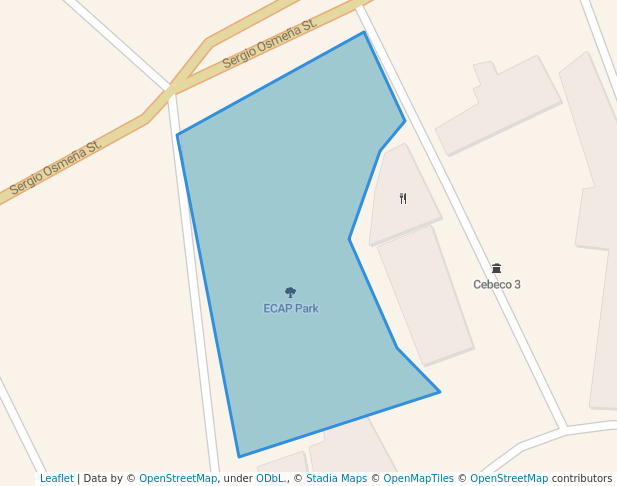 walking in ECAP Park map in Toledo City