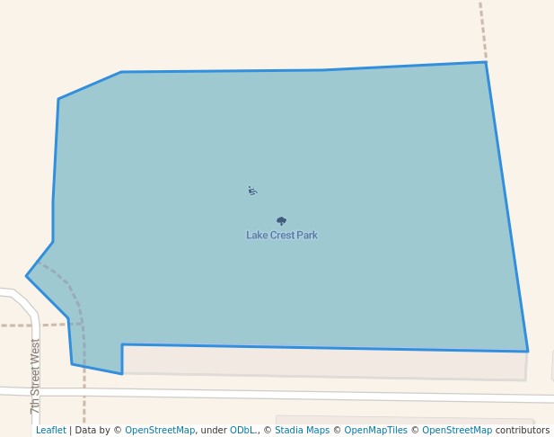 walking in Lake Crest Park map in West Fargo