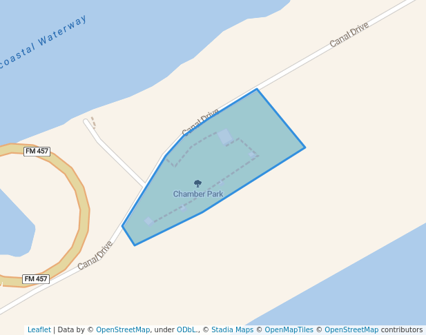 walking in Chamber Park map in Bay City