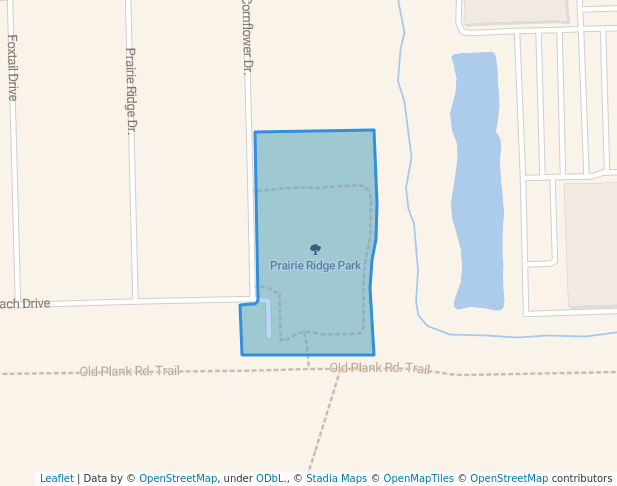 walking in Prairie Ridge Park map in Mokena