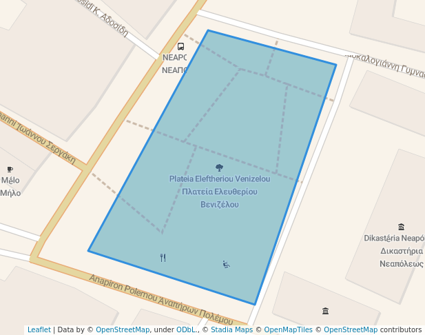 Πλατεία Ελευθερίου Βενιζέλου in Neapoli | Map and Routes