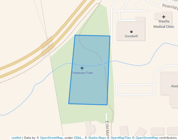 walking in Cottonwood Creek Park map in Wasilla