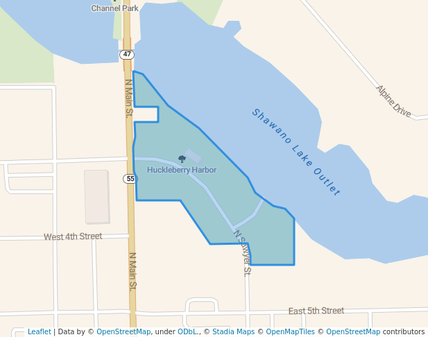 walking in Huckleberry Harbor map in Shawano