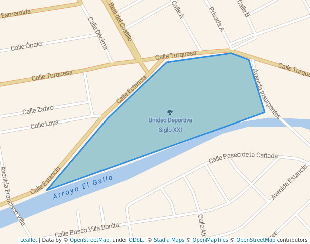 walking in Unidad Deportiva Siglo XXI map in Ensenada