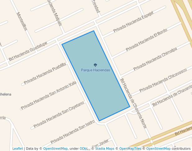 walking in Parque Haciendas map in Pachuca de Soto
