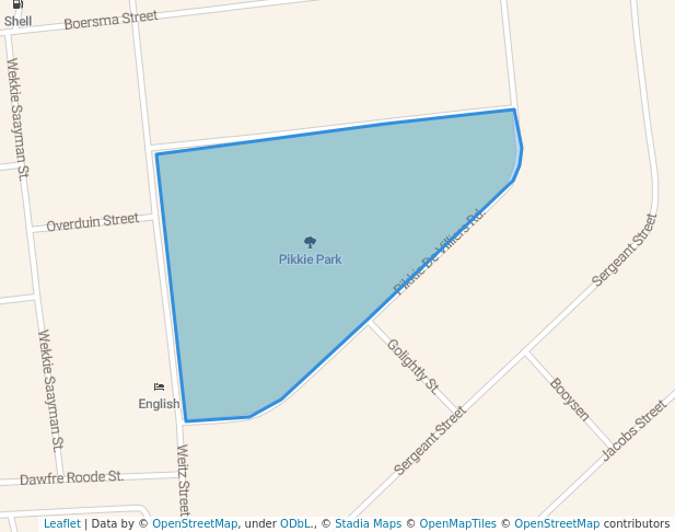 walking in Pikkie Park map in Bloemfontein