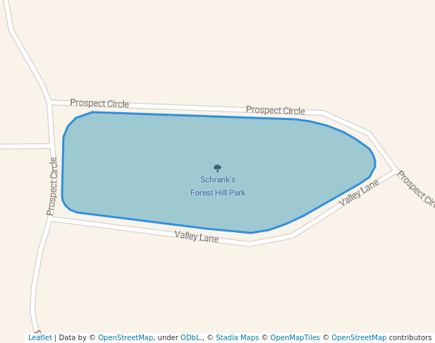 walking in Schrank's Forest Hill Park map in Shawano