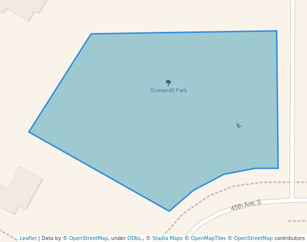 walking in Stonemill Park map in Moorhead
