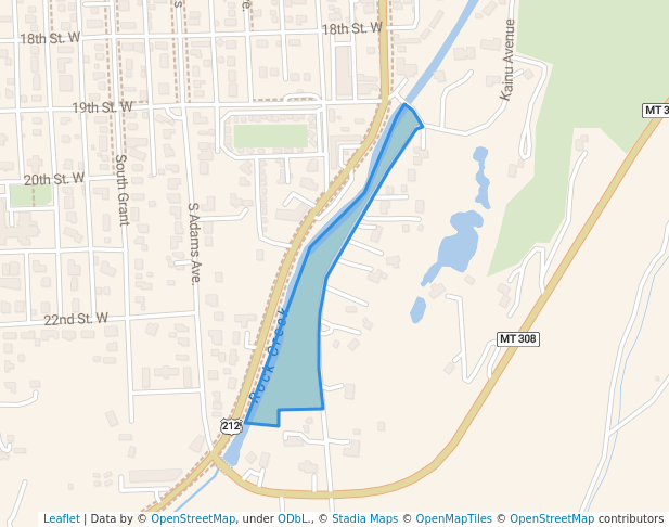 walking in Rotary Park map in Red Lodge