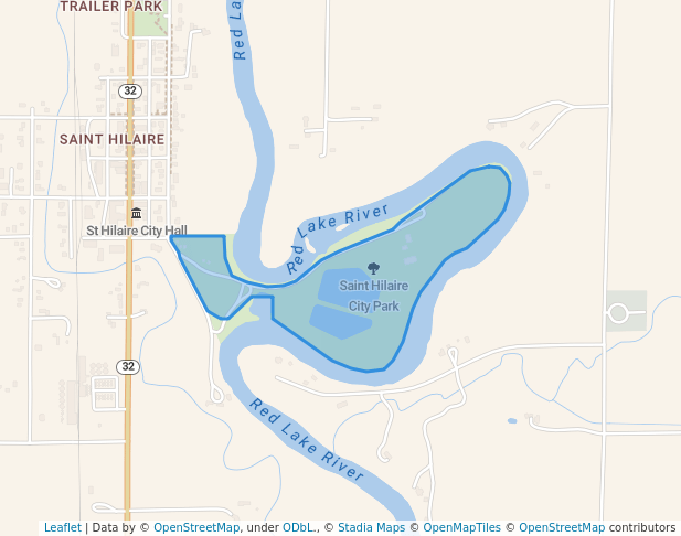 walking in Saint Hilaire City Park map in Saint Hilaire