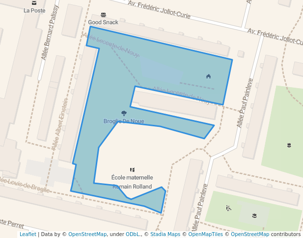 walking in Broglie De Noue map in Sarcelles