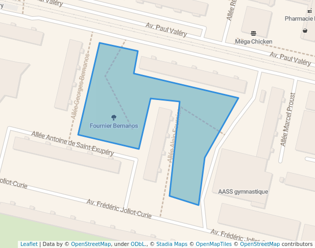 walking in Fournier Bernanos map in Sarcelles