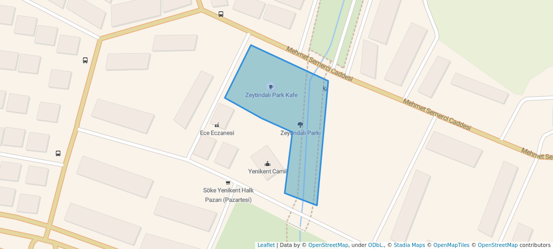 walking in Zeytindalı Parkı map in Söke