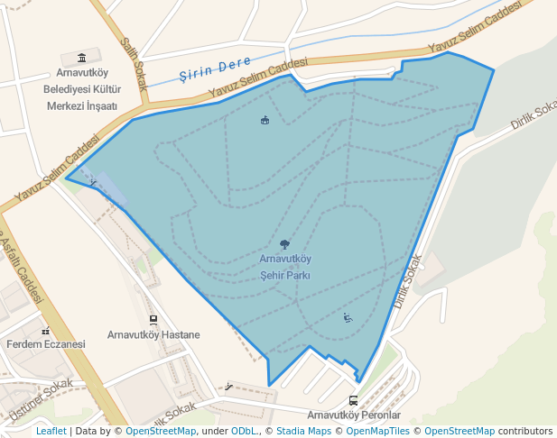 walking in Arnavutköy Şehir Parkı map in Arnavutköy