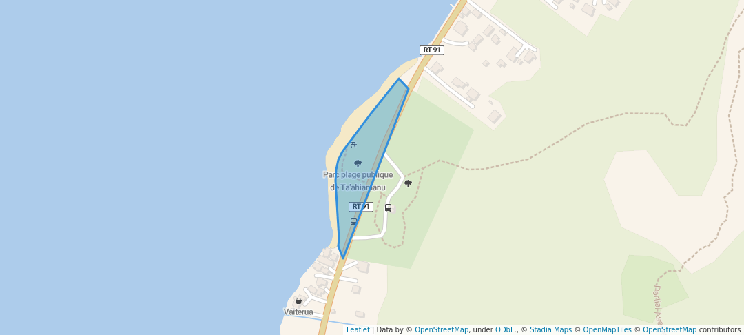 walking in Parc plage publique de Ta'ahiamanu map in Moorea-Maiao